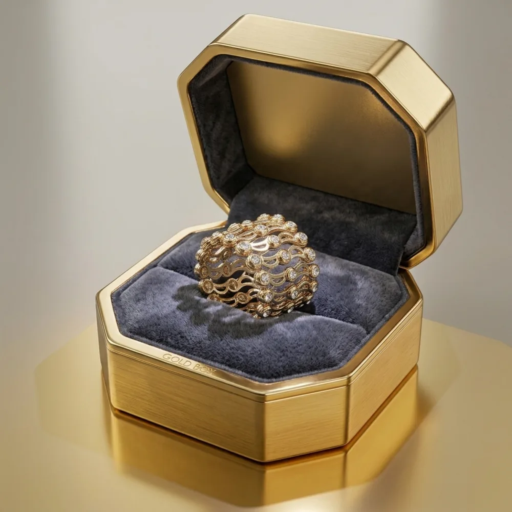 Regina Jewelry gold ring in gift box